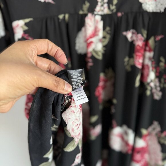 Torrid Womens Floral Georgette Wrap Tunic Blouse Top Size 2X Waterfall Front NWT - Picture 14 of 16